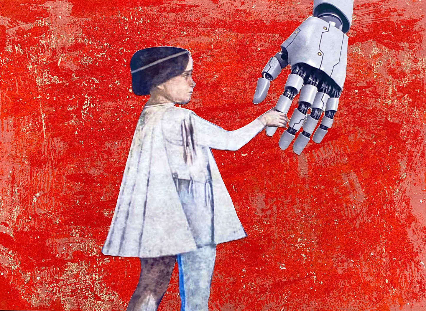 Unique collage art inspired by Andrea Mantegna's La camera degli sposi. Contemporary reinterpretation of Italian art history with an ironic twist. Original artwork 15x20cm, €490.
